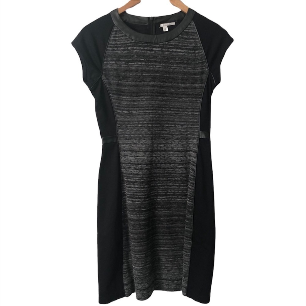 Halogen Dress‎ Womens Tweed Colorblock Sheath Career Business Office Size XS